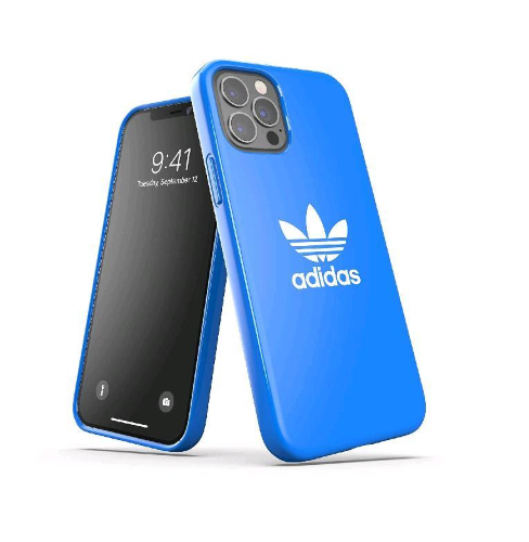 ADIDAS APPLE iPHONE 12/ 12 PRO CUSTODIA IN TPU CON LOGO A TRIFOGLIO BLU BIANCO